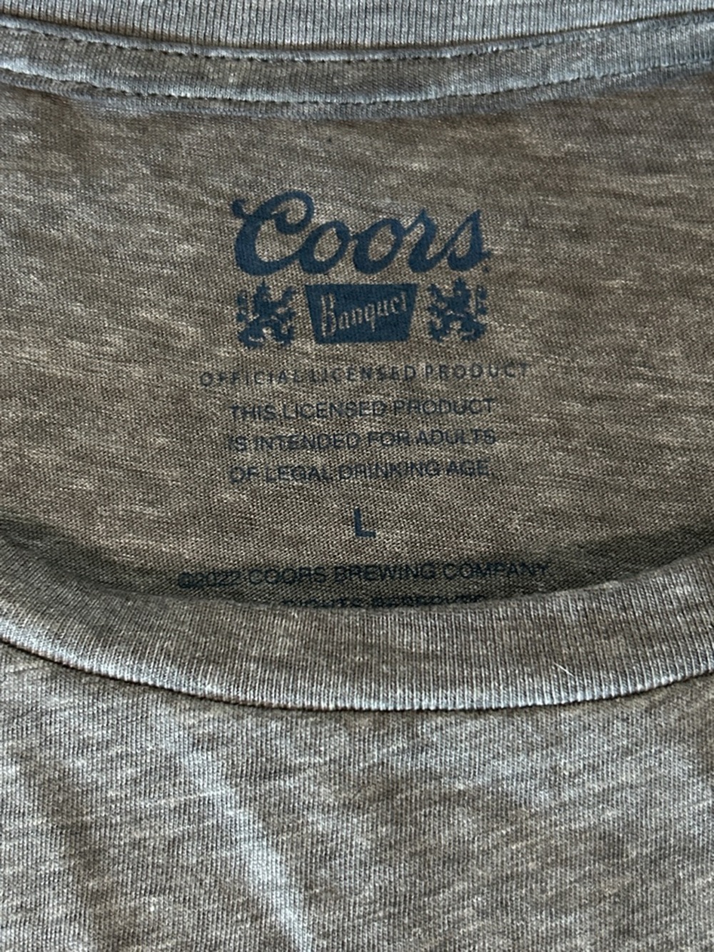 Coors Banquet Logo Tee in Heather Gray Sz: L - Picture 2 of 3